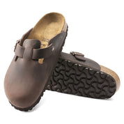 Birkenstock Boston Oiled Leather Classic Footbed Clog in Habana