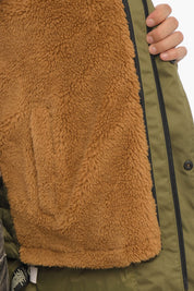 UGG Soli Color BUTTER Down Jacket with Faux Fur