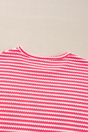 Striped Round Neck Long Sleeve Top