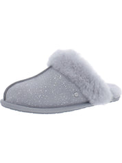 Scuffette II Metallic Spots Womens Leather Comfy Scuff Slippers