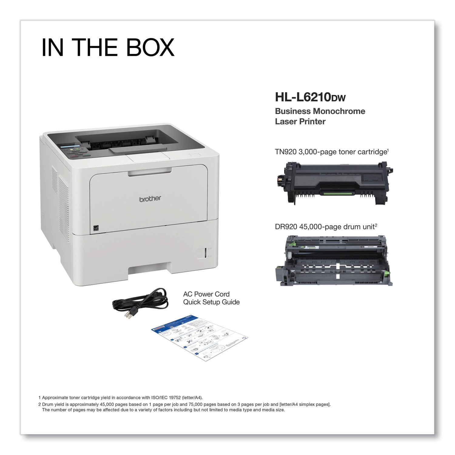 Brother HL-L6210DW Business Monochrome Laser Printer