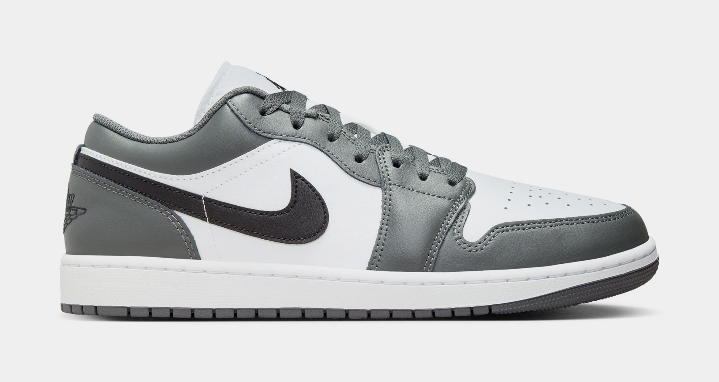 Air Jordan 1 Low Iron Grey Mens Lifestyle Shoes (White/Iron Grey/Black)