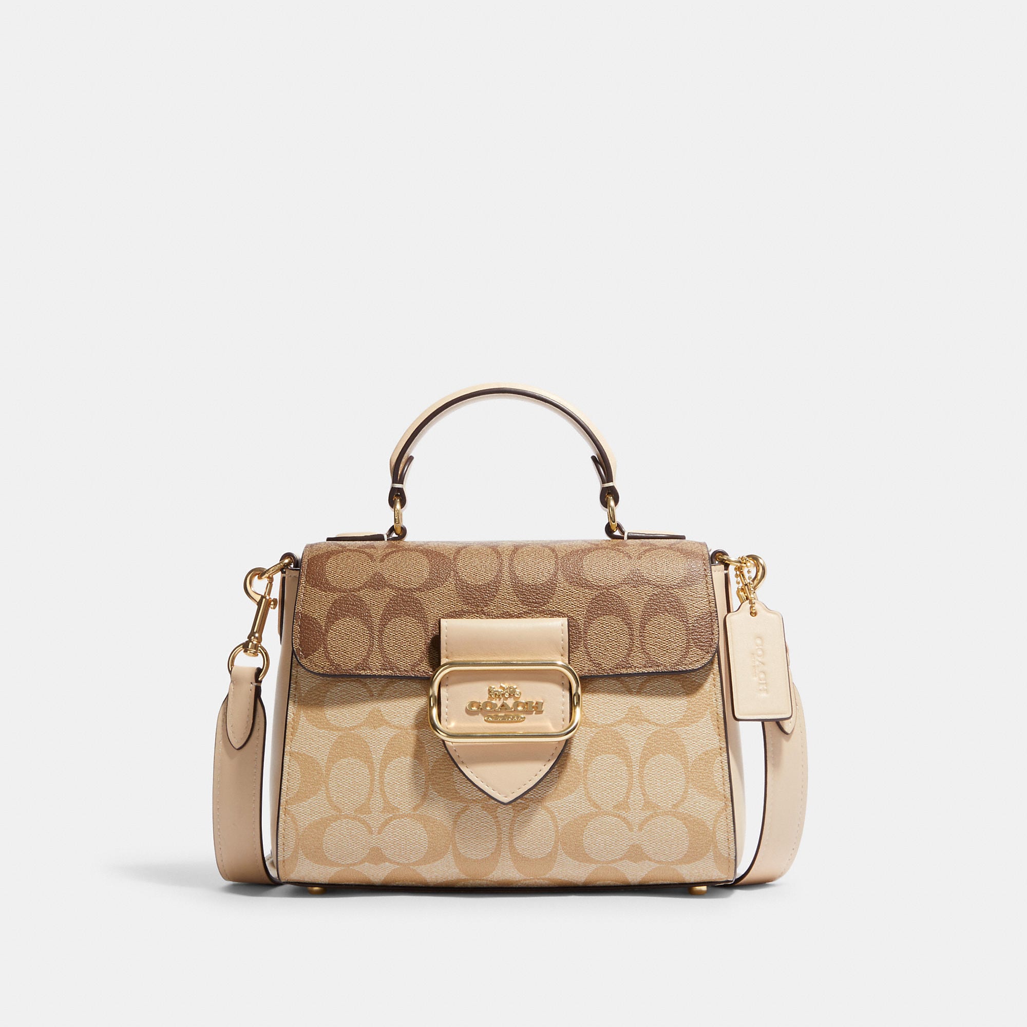 Coach Outlet Morgan Top Handle Satchel In Blocked Signature Canvas