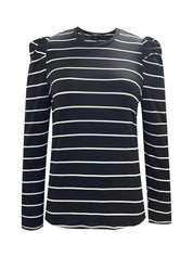 Full Size Striped Round Neck Puff Sleeve T-Shirt