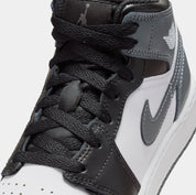 Air Jordan 1 Retro Mid Iron Grey Grade School Lifestyle Shoes (Black/White/Iron Grey)