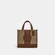 Coach Outlet Dempsey Tote 22 In Signature Jacquard With Stripe And Coach Patch