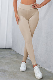 Crisscross Detail Wide Waistband Leggings