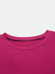 Round Neck Long Sleeve Cropped T-Shirt