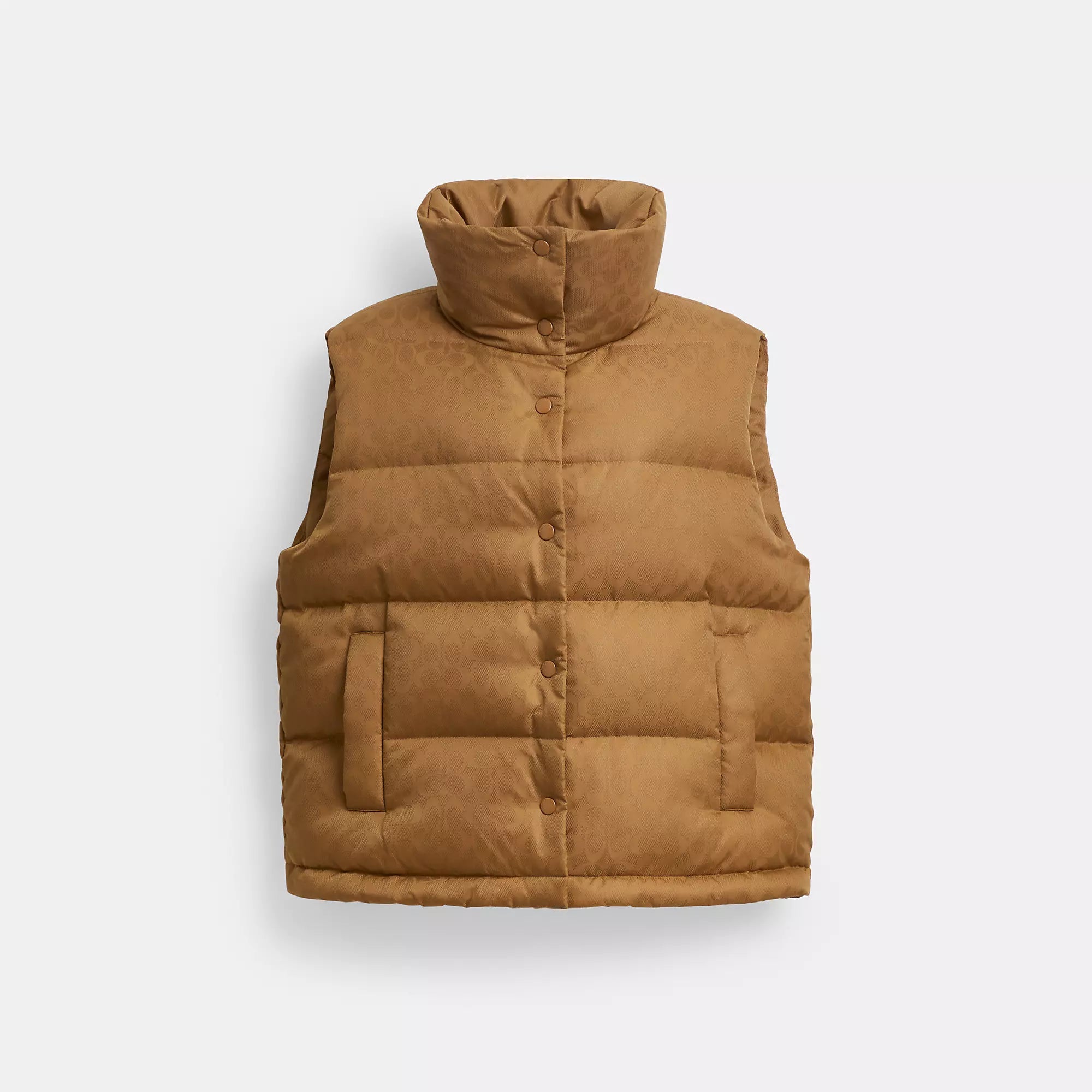 Coach Outlet Signature Jacquard Puffer Vest In Recycled Polyamide