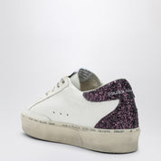 Golden Goose Hi Star Sneaker With Purple/Silver Glitter