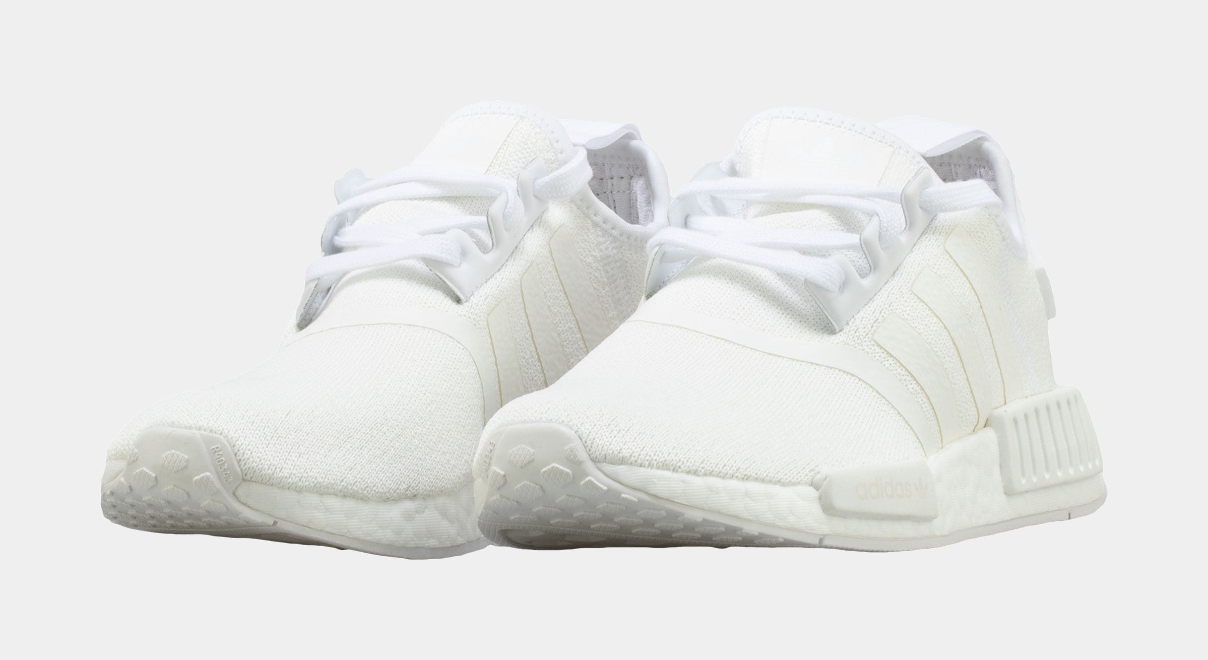 NMD Grade School Running Shoe (White)