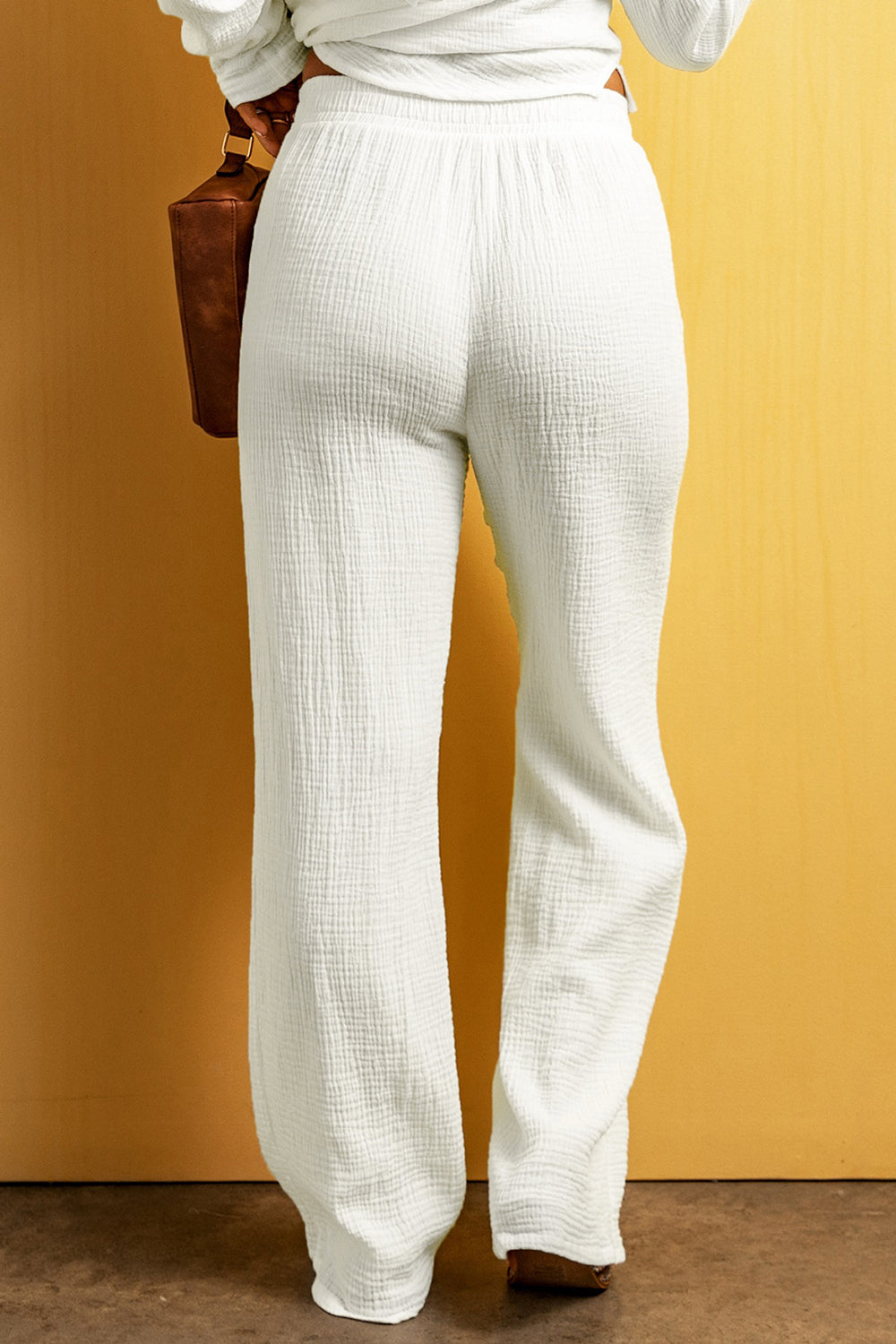 Textured Straight Leg Pants