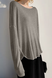 Basic Bae High-Low Long Sleeve T-Shirt