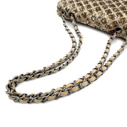 CHANEL CHAIN SHOULDER BAG BEIGE GOLD SEQUINS LAMB SKIN 90268815