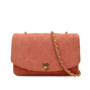 CHANEL VINTAGE DIANA MEDIUM CHAIN SHOULDER BAG PINK LINEN 90269837