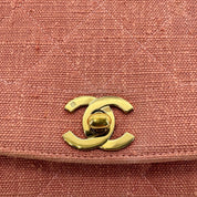 CHANEL VINTAGE DIANA MEDIUM CHAIN SHOULDER BAG PINK LINEN 90269837