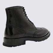 Alexander McQueen Black Leather Boots