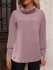 Full Size Mock Neck Long Sleeve T-Shirt