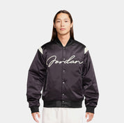 MVP Button Up Varsity Mens Jacket (Off Noir/Sail)