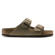 Birkenstock Arizona Suede Leather Soft Footbed Sandal in Taupe