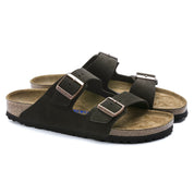 Birkenstock Arizona Suede Leather Soft Footbed Sandal in Mocha