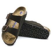 Birkenstock Arizona Suede Leather Soft Footbed Sandal in Mocha