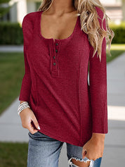 Full Size Scoop Neck Long Sleeve T-Shirt