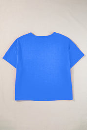 Pocketed Round Neck Short Sleeve T-Shirt