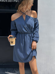 Ivy Lane Cold-Shoulder Crisscross Mini Dress