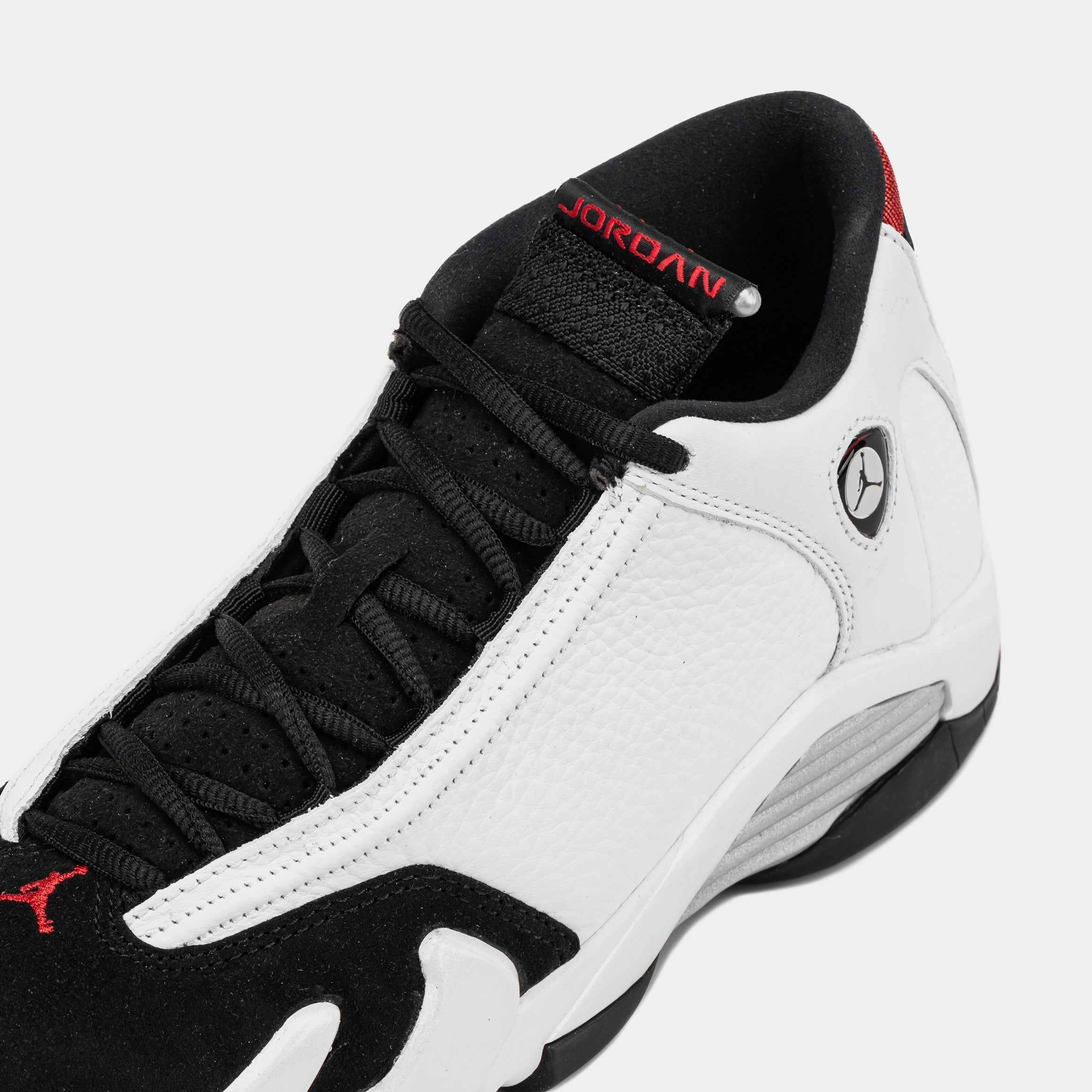 Air Jordan 14 Retro Black Toe Grade School Lifestyle Shoes (White/Black/Varsity Red/Metallic Silver) Free Shipping