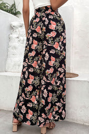 Perfee Floral Pull-On Wide Leg Pants