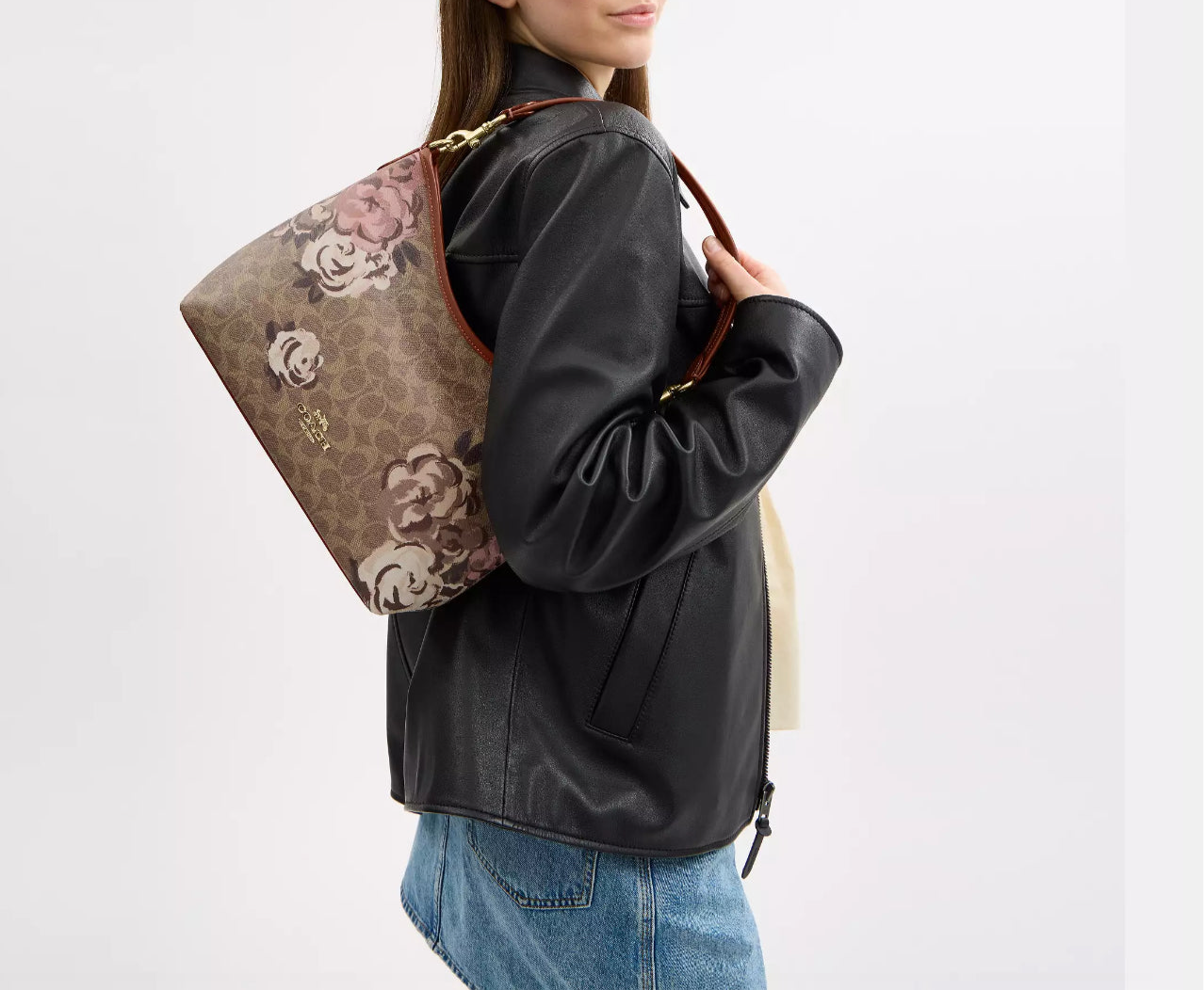 Coach Laurel Shoulder Bag In Signature Canvas With
Rose Print