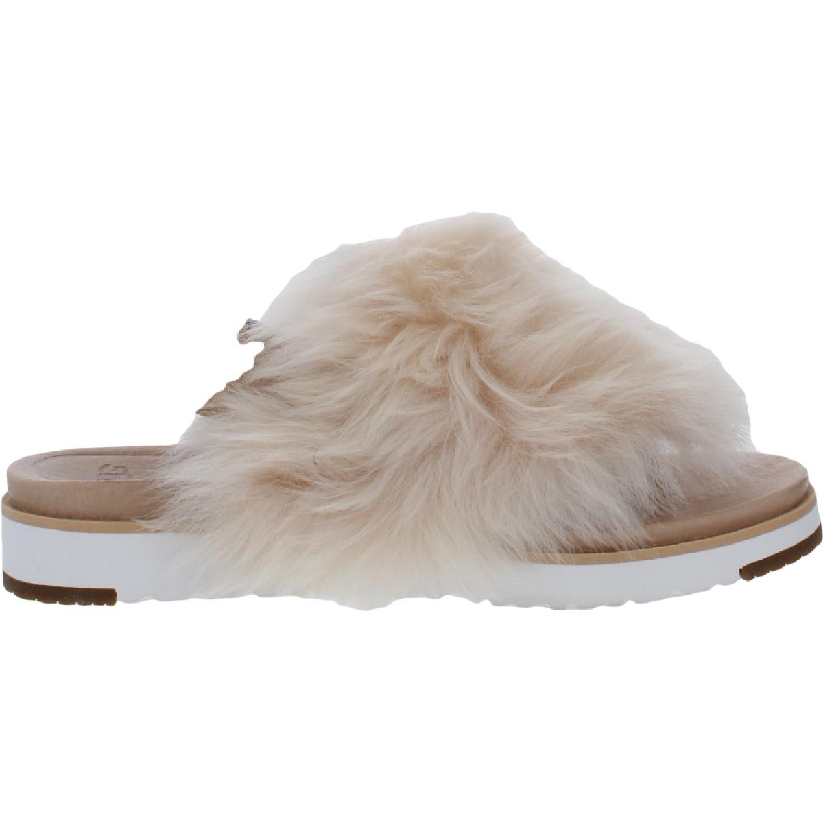 Holly Womens Leather Sheepskin Thong Sandals