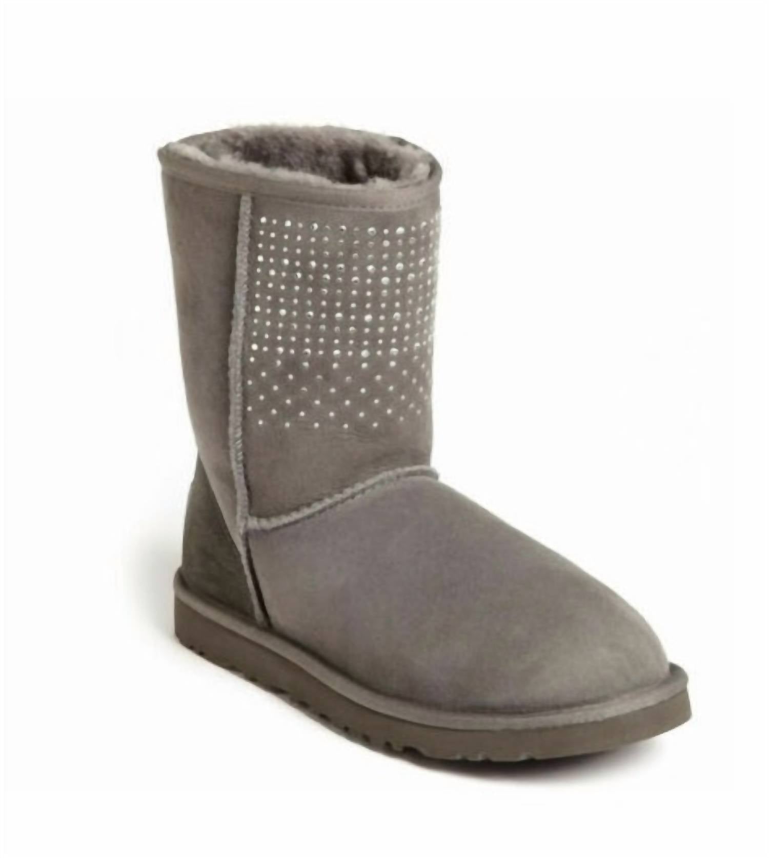 Women's Classic Short Bling Boots In Grey