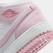 Air Jordan 1 Mid Pink Foam Grade School Lifestyle Shoes (Pink Foam/White/Fire Red)