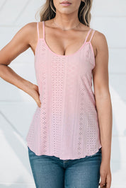 Eyelet Scoop Neck Cami