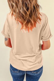 Bow Graphic Round Neck Short Sleeve T-Shirt