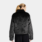 NSW Essentials All Over Print Fur Womens Jacket (Black/White)