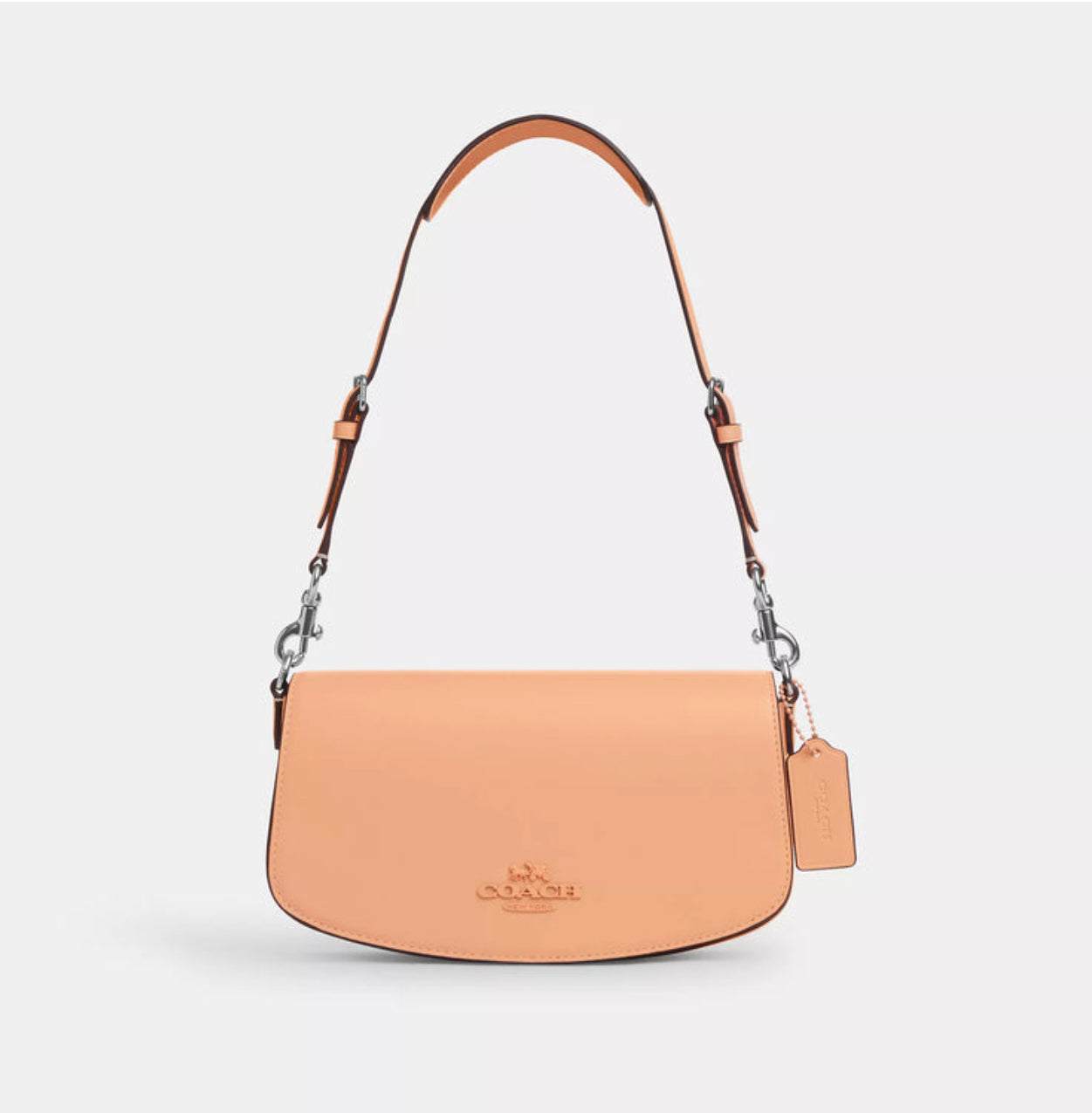 Coach Leather Medium Andrea Clutch/Shoulder Bag In Faded Blush