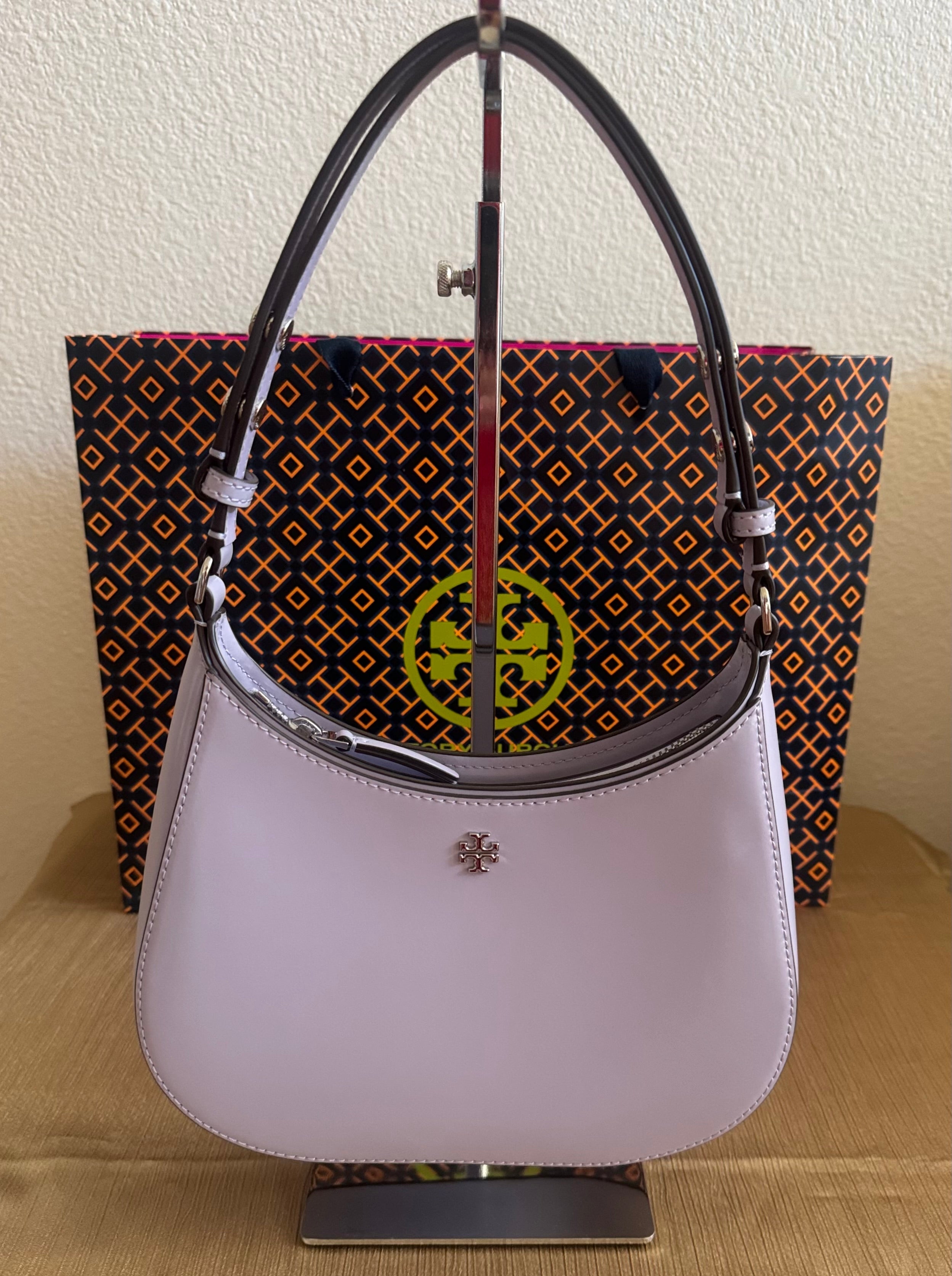 Tory Burch Emerson Patent Leather Shoulder Bag in Violet NWT