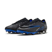 Nike Zoom Mercurial Vapor 15 Elite FG Soccer Cleat- Black/Chrome-Hyper Blue- Regular (D)