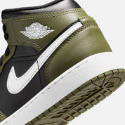 Nike Air Jordan 1 Mid - Black / White / Medium Olive