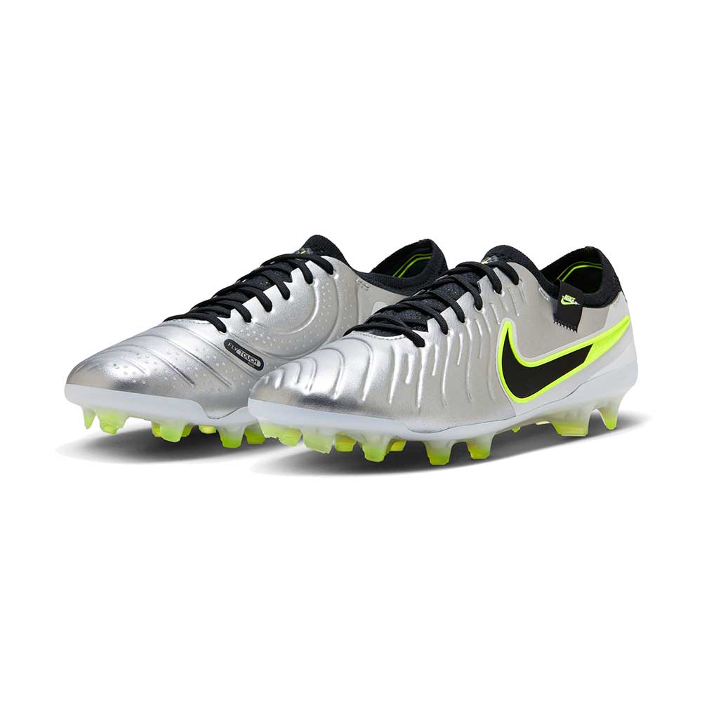 Nike Tiempo Legend 10 Elite FG Soccer Shoe - Metallic Silver/Black/Volt - Regular (D)