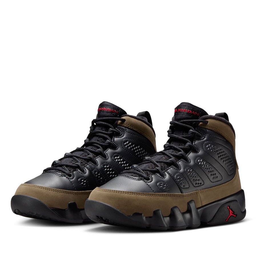 Air Jordan 9 Retro 'Olive' (GS) - Black/True Red