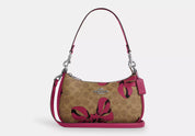 Coach Teri Shoulder/Crossbody Bag In Signature Canvas With Bow Print