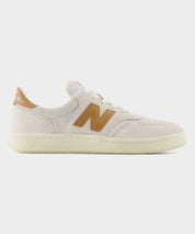 New Balance T500 Court in White + Tan