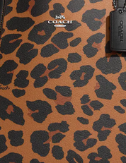 Coach City Tote With Leopard Print And Signature Canvas Interior