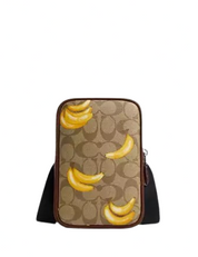 Coach Aden Crossbody In Signature Canvas With Banana Print