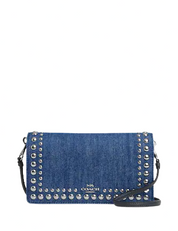 Coach Anna Foldover Clutch Crossbody With Rivets