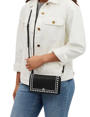 Coach Anna Foldover Clutch Crossbody With Rivets